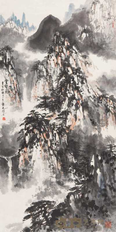 章炳文 1981年作 云壑图 镜心 136×68cm